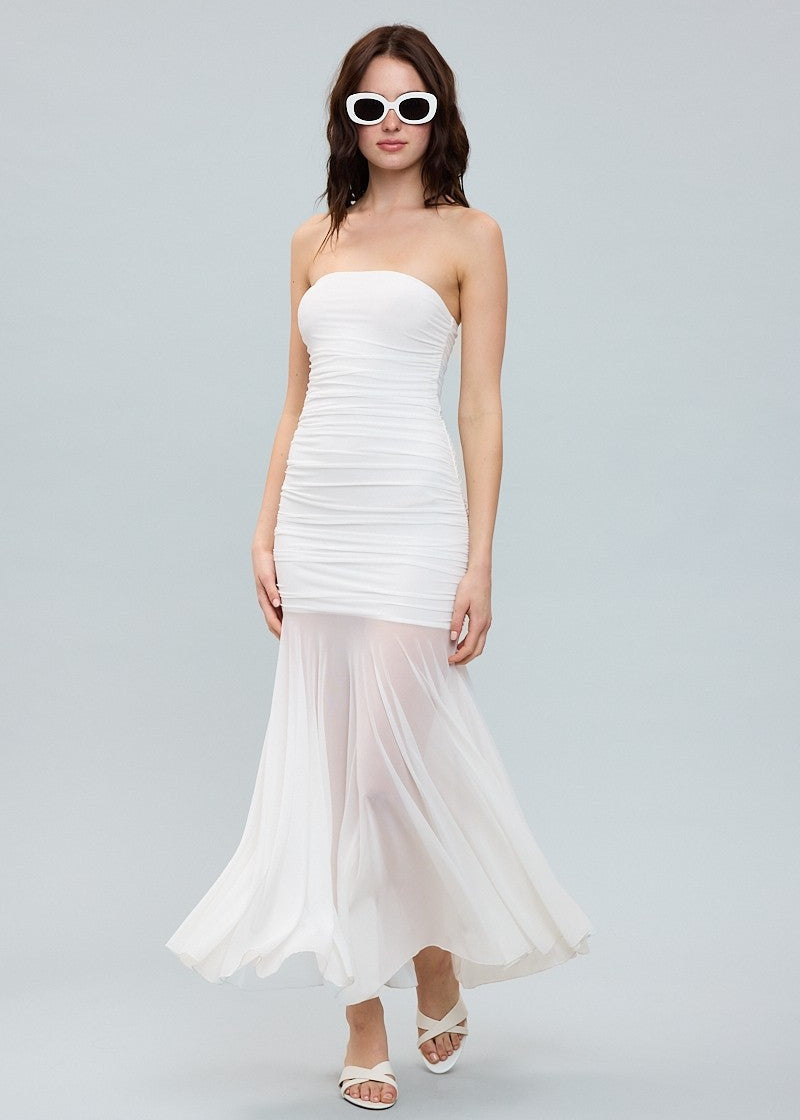white tube midi dress Blair Tube Midi Dress – Dotsy's Boutique