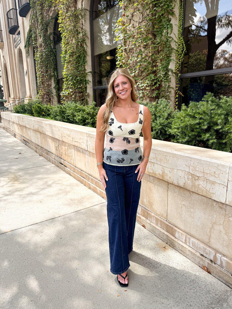 Irene Sheer embellished top