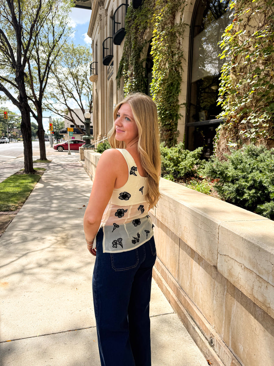 Irene Sheer embellished top